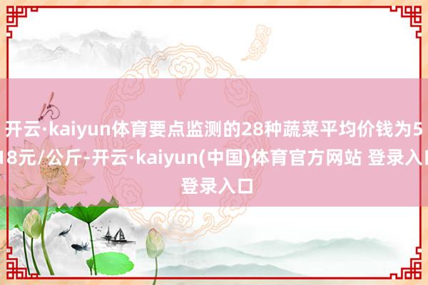 开云·kaiyun体育要点监测的28种蔬菜平均价钱为5.18元/公斤-开云·kaiyun(中国)体育官方网站 登录入口