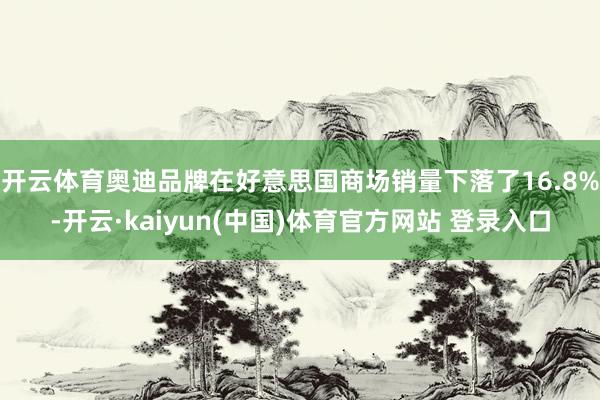 开云体育奥迪品牌在好意思国商场销量下落了16.8%-开云·kaiyun(中国)体育官方网站 登录入口