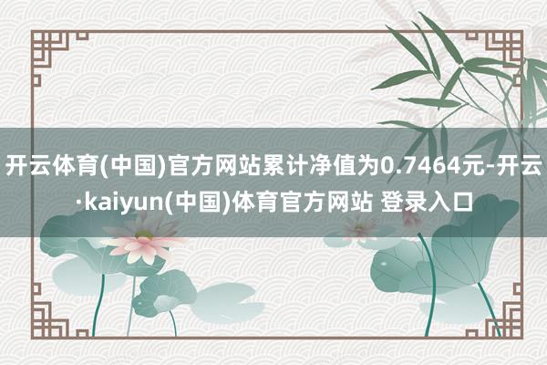 开云体育(中国)官方网站累计净值为0.7464元-开云·kaiyun(中国)体育官方网站 登录入口