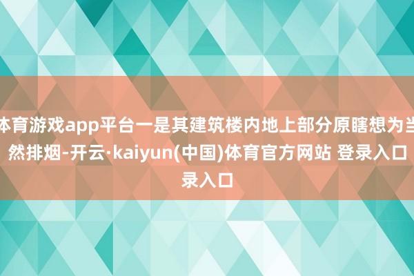 体育游戏app平台一是其建筑楼内地上部分原瞎想为当然排烟-开云·kaiyun(中国)体育官方网站 登录入口