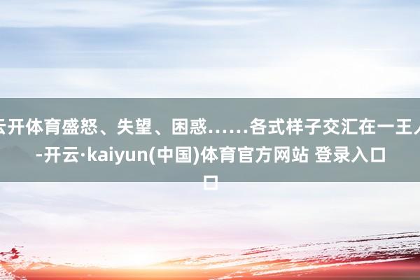 云开体育盛怒、失望、困惑……各式样子交汇在一王人-开云·kaiyun(中国)体育官方网站 登录入口